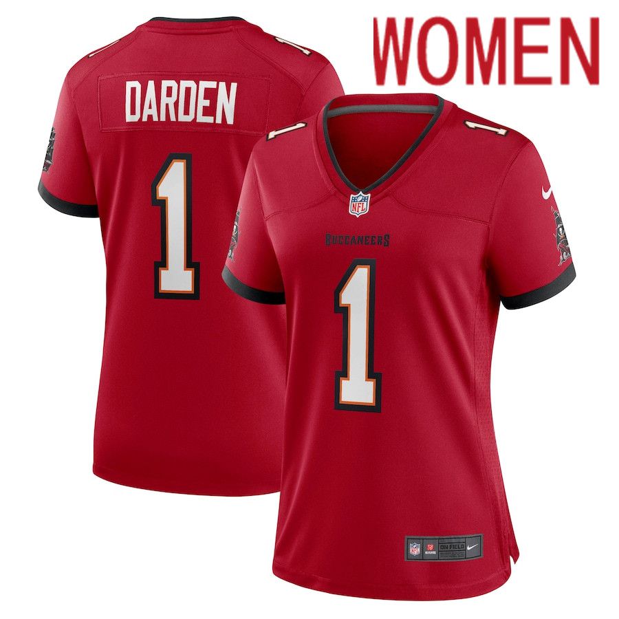 Women Tampa Bay Buccaneers #1 Jaelon Darden Nike Red Game NFL Jersey->women nfl jersey->Women Jersey